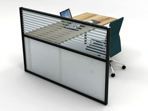 INUNO - Methacrylate and aluminium desktop partition _ STUDIO T